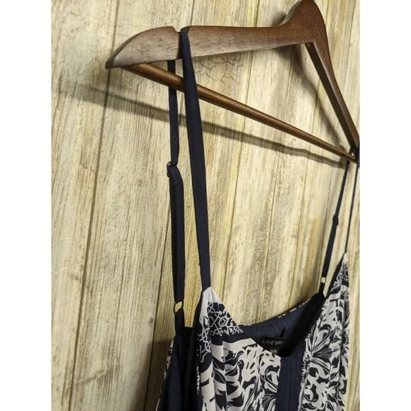 Lane Bryant Navy Blue White Handkerchief Dress Straps Belted Size 26/28 4X - Picture 2 of 9